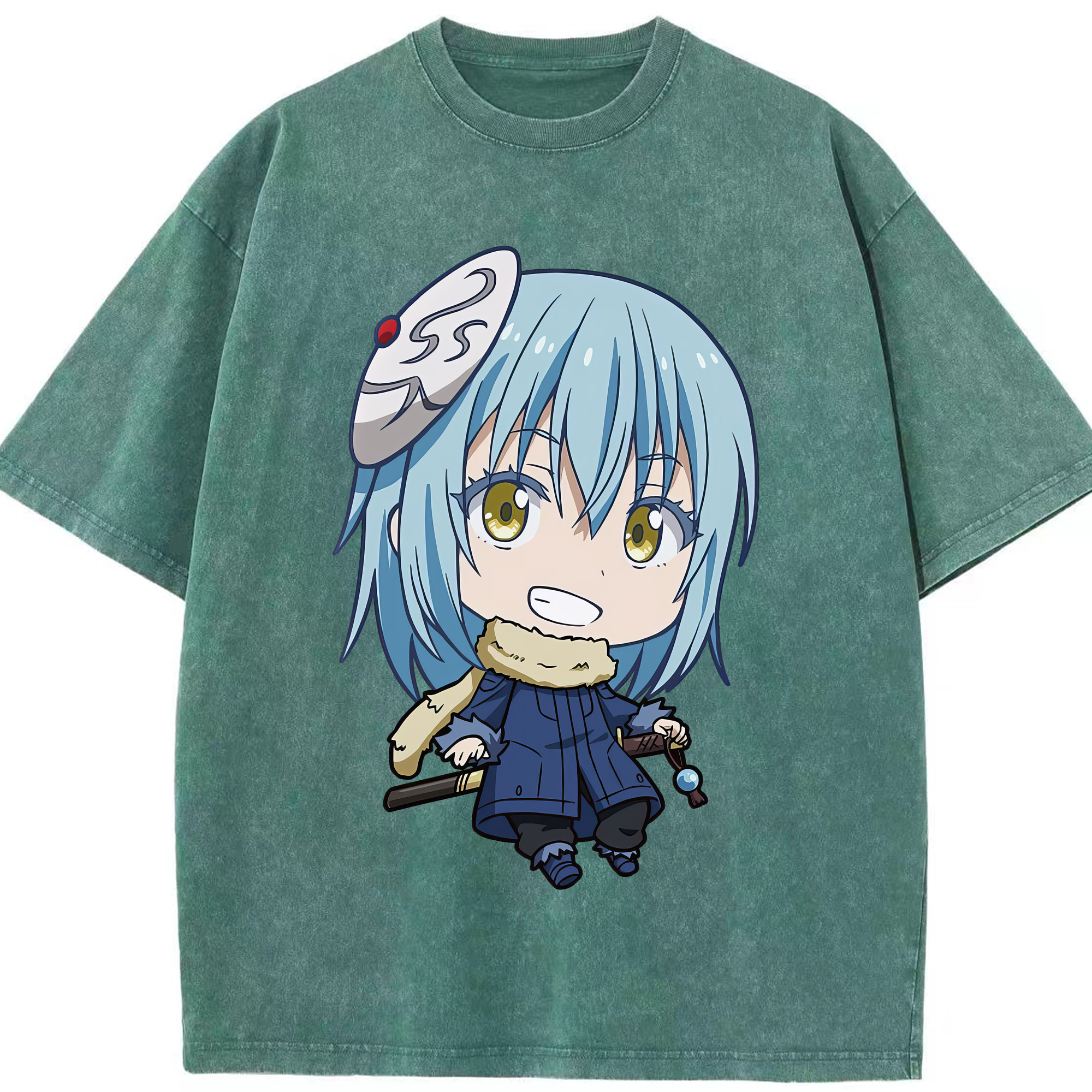 （画像用） 転スラ Regarding Reincarnated to Slime 綿100% ヴィンテージ風 半袖Tシャツ（フロントプリント）
